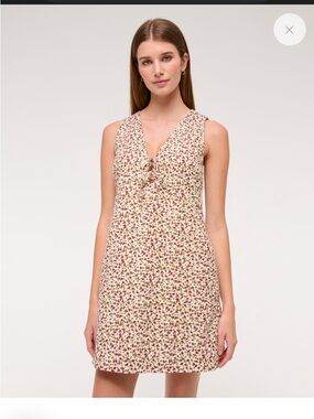 Abercrombie Linen-Blend Tie-Front Mini Dress